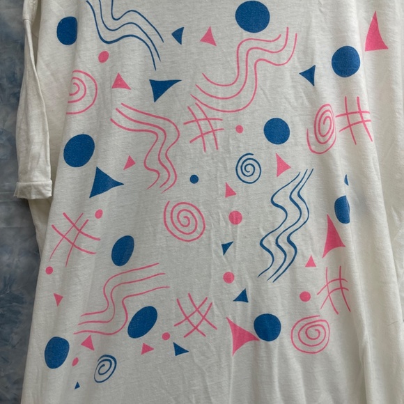 VTG Tee Art Deco Pop Top White Super Soft ONE SIZE - Picture 2 of 6